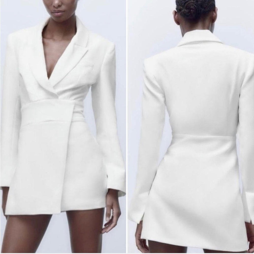 Zara White Blazer Dress